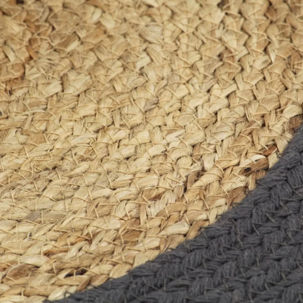 vidaXL Placemats 4 st 38 cm jute en katoen natuurlijk en antraciet