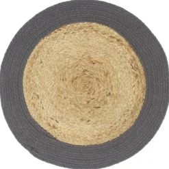 vidaXL Placemats 4 st 38 cm jute en katoen natuurlijk en antraciet