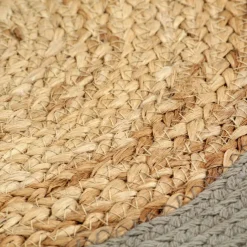 vidaXL Placemats 4 st 38 cm jute en katoen natuurlijk en grijs
