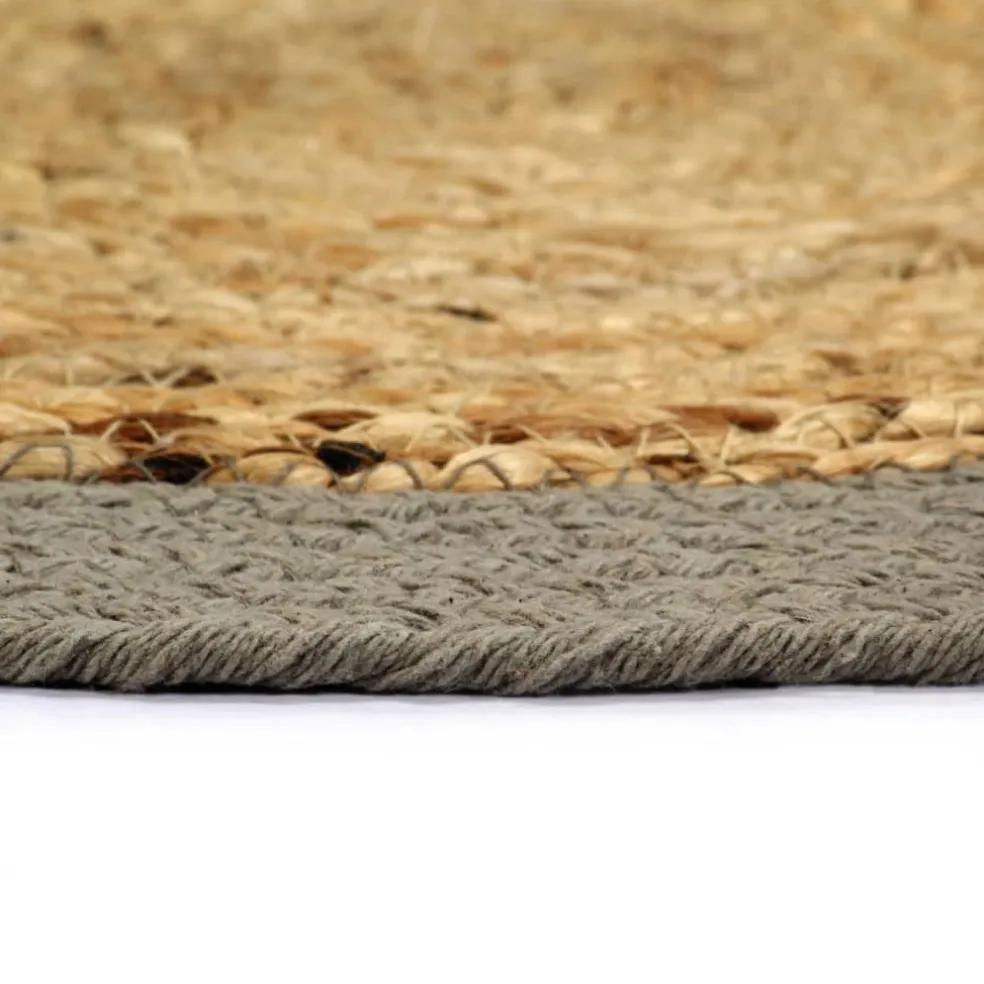 vidaXL Placemats 4 st 38 cm jute en katoen natuurlijk en grijs
