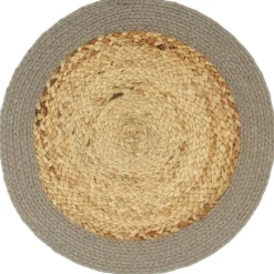 vidaXL Placemats 4 st 38 cm jute en katoen natuurlijk en grijs