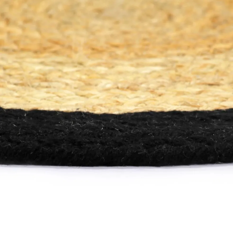 vidaXL Placemats 6 st 38 cm jute en katoen natuurlijk en groen