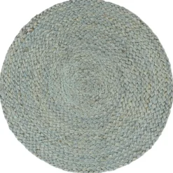 vidaXL Placemats 4 st rond 38 cm jute olijfgroen
