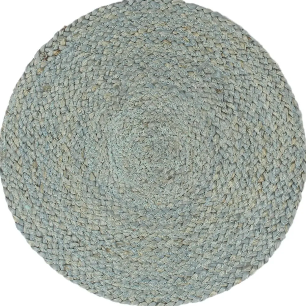 vidaXL Placemats 4 st rond 38 cm jute olijfgroen