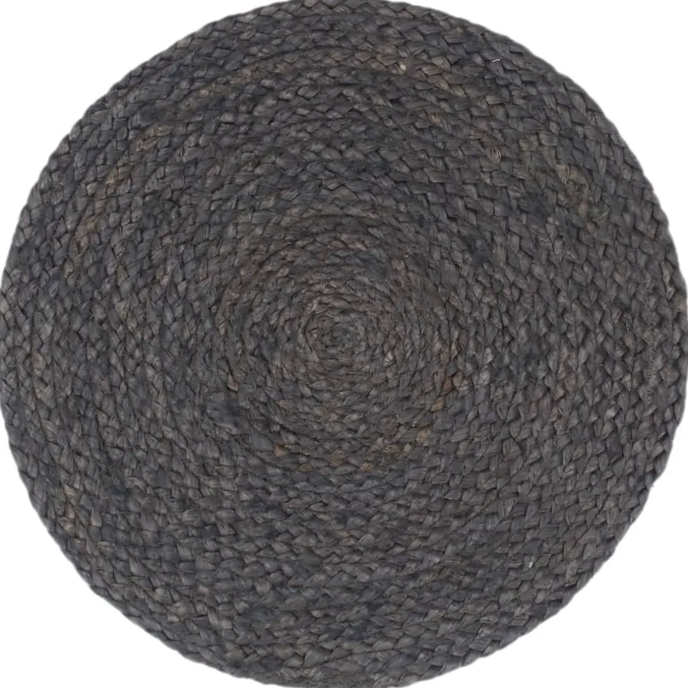 vidaXL Placemats 4 st rond 38 cm jute donkergrijs