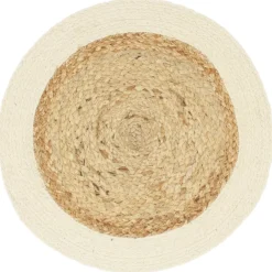 vidaXL Placemats 4 st rond 38 cm jute en katoen natuurlijk