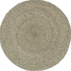 vidaXL Placemats 4 st rond 38 cm jute effen grijs