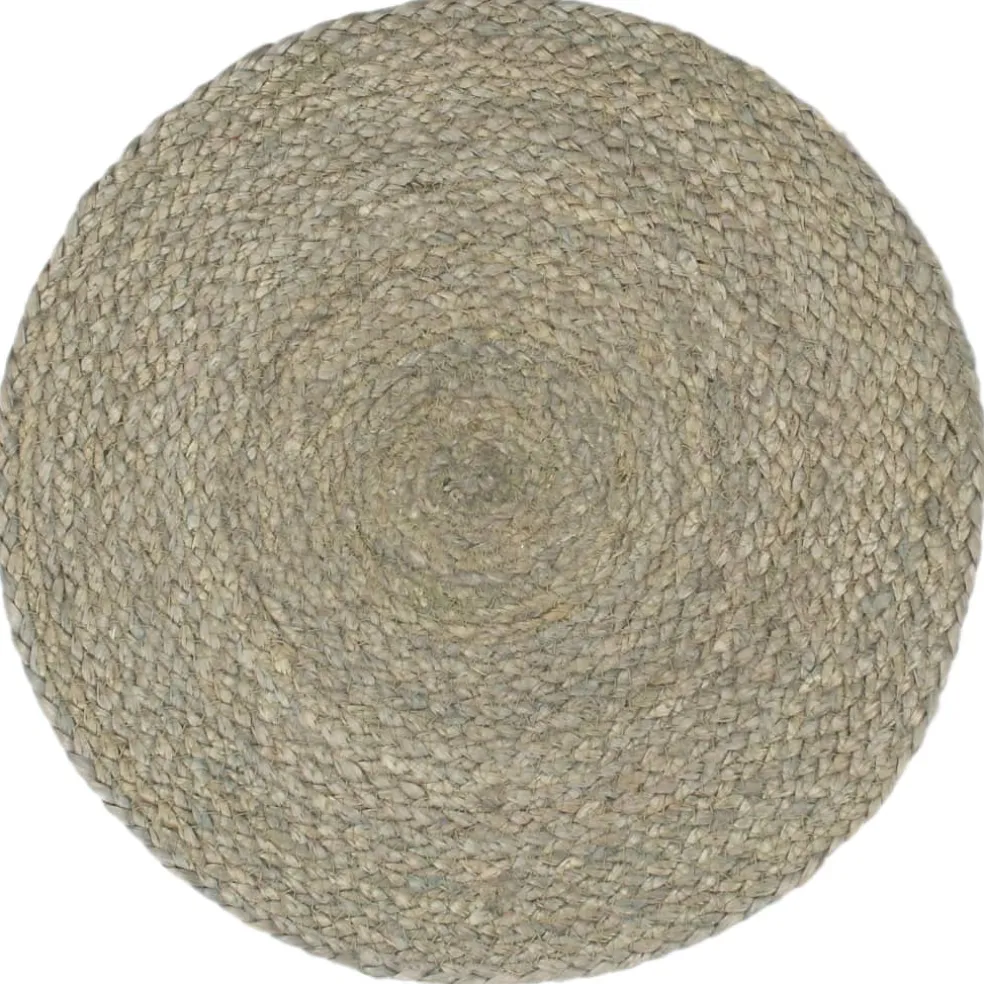 vidaXL Placemats 4 st rond 38 cm jute effen grijs