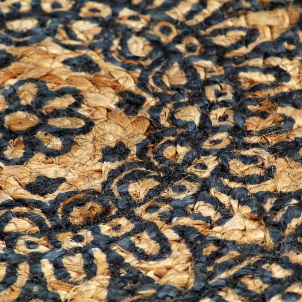 vidaXL Placemats 4 st rond 38 cm jute donkerblauw