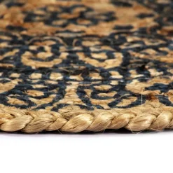 vidaXL Placemats 4 st rond 38 cm jute donkerblauw