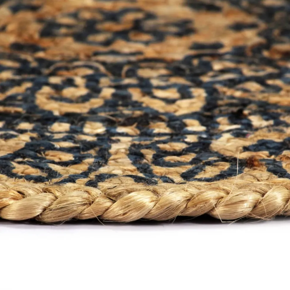 vidaXL Placemats 4 st rond 38 cm jute donkerblauw