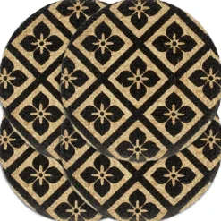 vidaXL Placemats 4 st rond 38 cm jute zwart