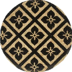vidaXL Placemats 4 st rond 38 cm jute zwart