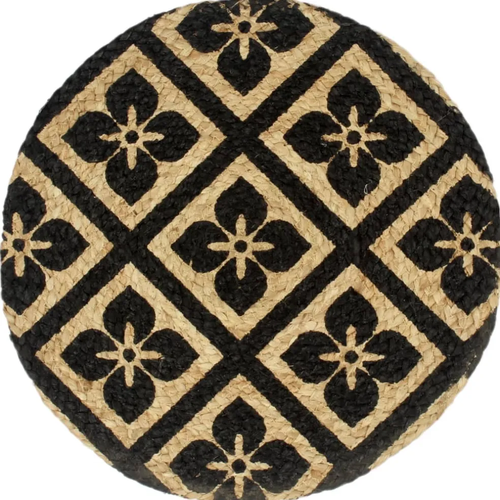 vidaXL Placemats 4 st rond 38 cm jute zwart