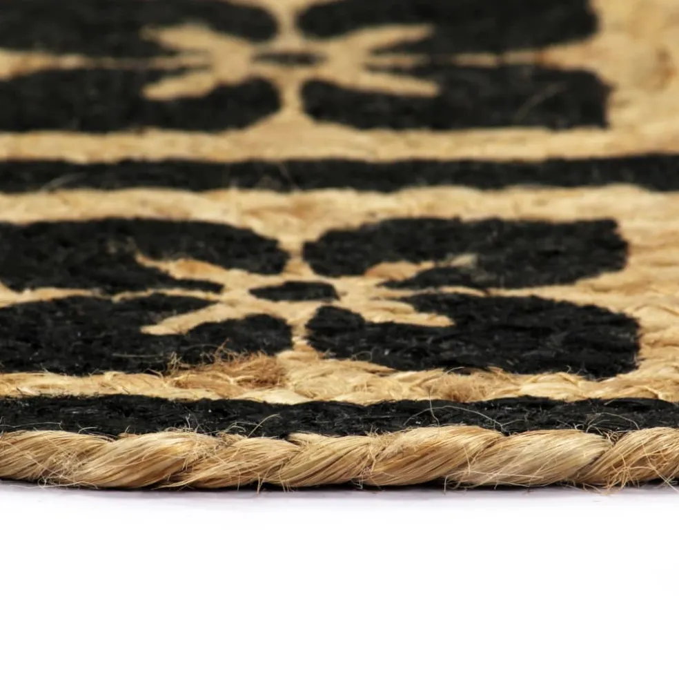 vidaXL Placemats 4 st rond 38 cm jute zwart