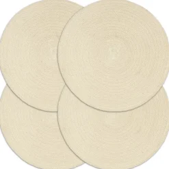 vidaXL Placemats 4 st rond 38 cm katoen natuurlijk