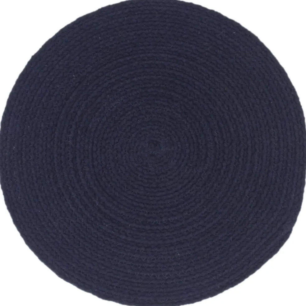 vidaXL Placemats 4 st rond 38 cm katoen effen marineblauw