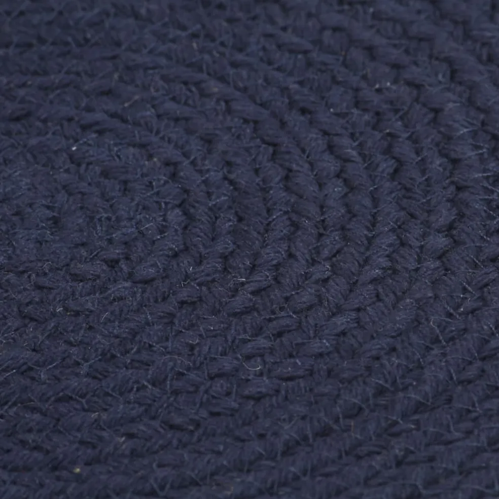 vidaXL Placemats 4 st rond 38 cm katoen effen marineblauw