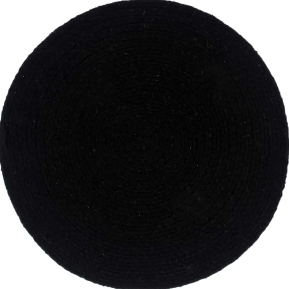 vidaXL Placemats 4 st rond 38 cm katoen effen zwart