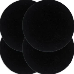 vidaXL Placemats 4 st rond 38 cm katoen effen zwart