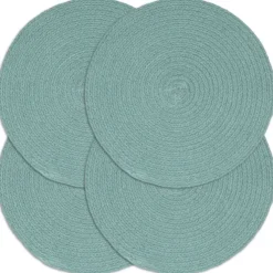 vidaXL Placemats 4 st rond 38 cm katoen effen groen