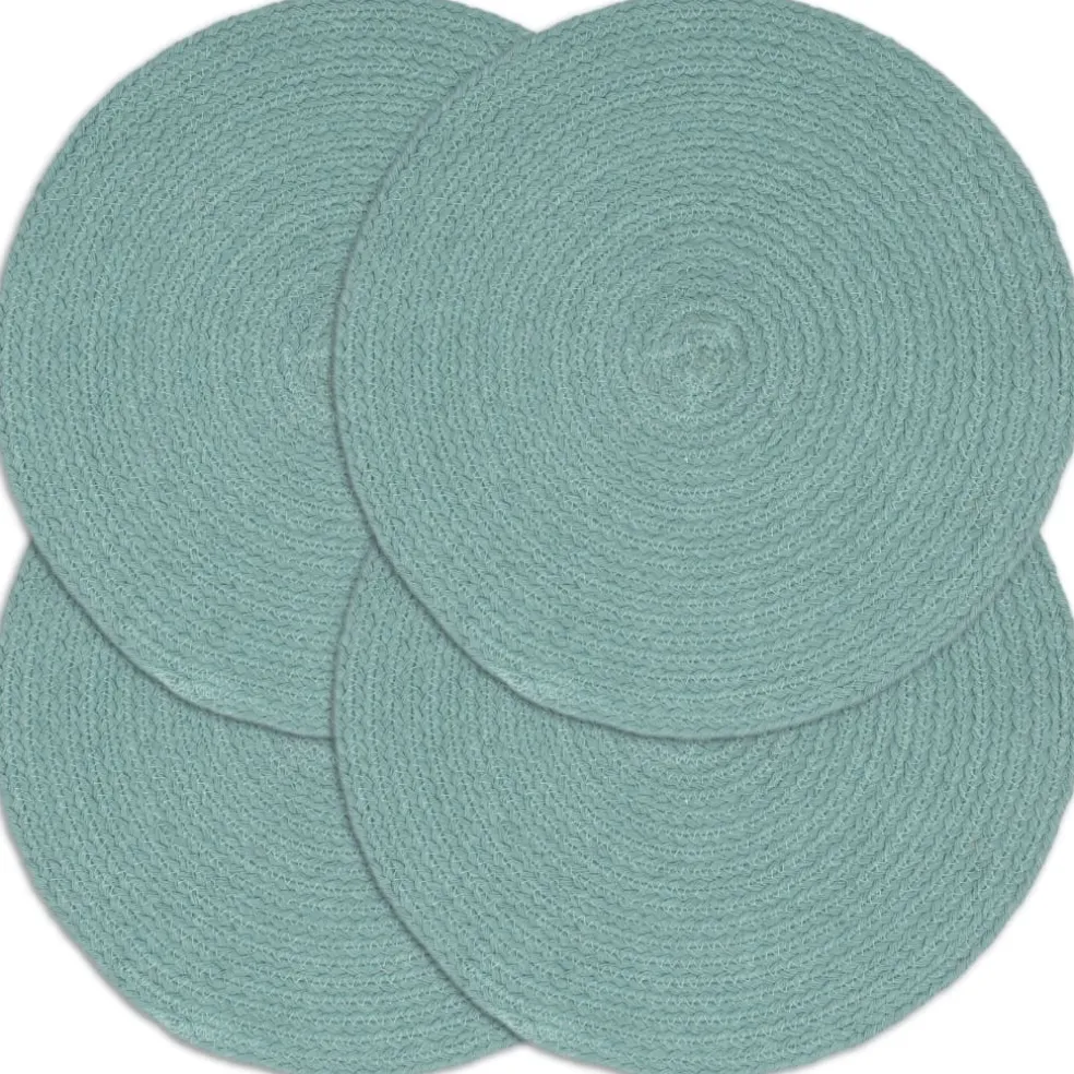 vidaXL Placemats 4 st rond 38 cm katoen effen groen