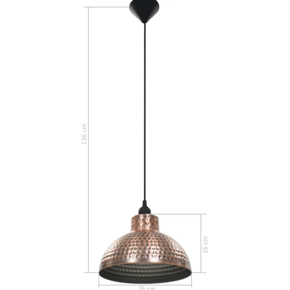vidaXL Plafondlampen halve bolvorm koperkleurig 2 st