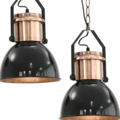 vidaXL Plafondlampen 2 st rond E27 zwart