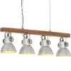 vidaXL Plafondlamp industrieel E27 mangohout zilverkleurig