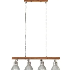 vidaXL Plafondlamp industrieel E27 mangohout zilverkleurig