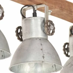 vidaXL Plafondlamp industrieel E27 mangohout zilverkleurig