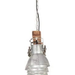 vidaXL Plafondlamp industrieel E27 mangohout zilverkleurig