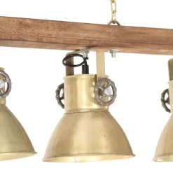 vidaXL Plafondlamp industrieel E27 mangohout messingkleurig