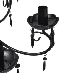 vidaXL Plafondlamp kroonluchter 6 lampjes zwart