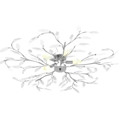 vidaXL Plafondlamp met acryl kristallen bladarmen voor 5xE14 groen