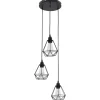 vidaXL Plafondlamp met diamantvorm 3xE27 zwart