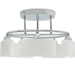 vidaXL Plafondlamp met ellipsvormige glazen kappen 5xE14 200W