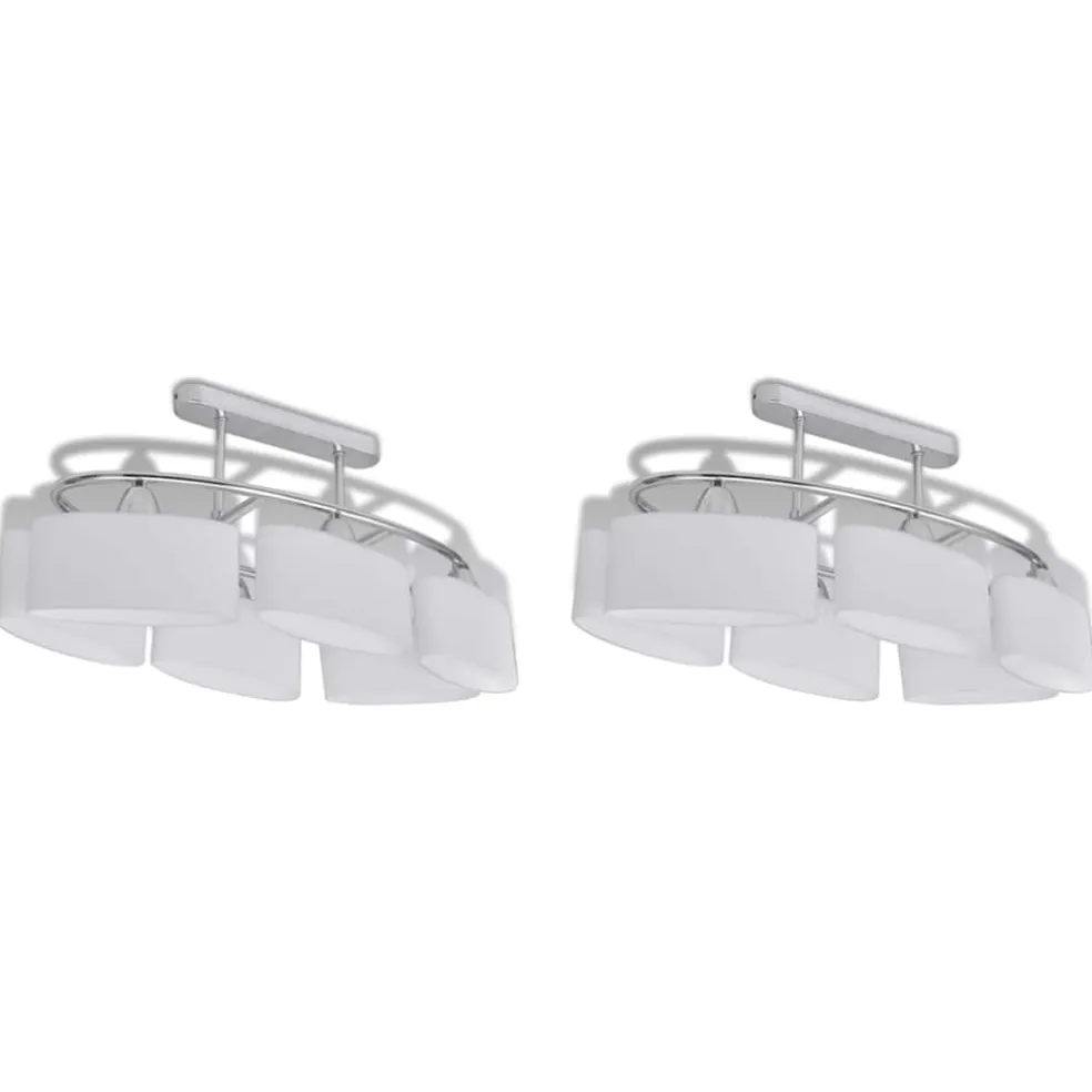 vidaXL Plafondlamp met ellipsvormige glazen kappen 2 st E14
