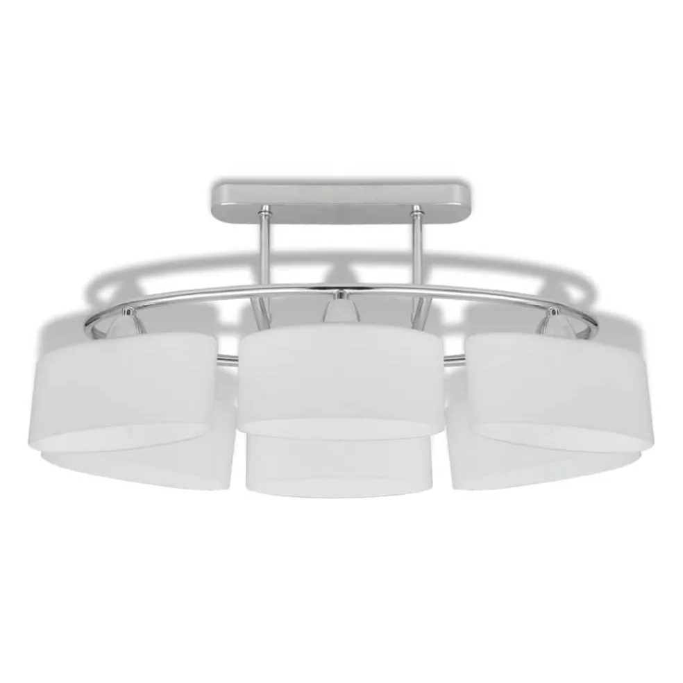 vidaXL Plafondlamp met ellipsvormige glazen kappen 2 st E14