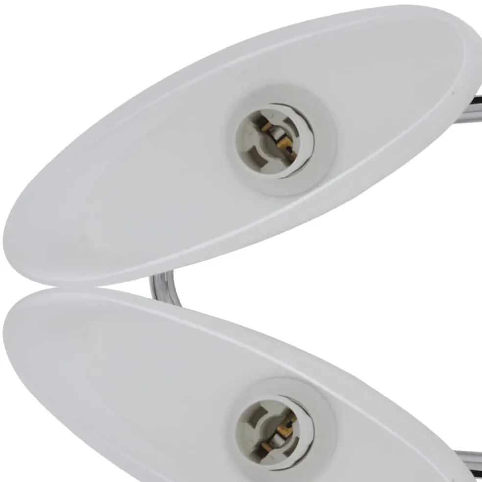 vidaXL Plafondlamp met ellipsvormige glazen kappen 2 st E14