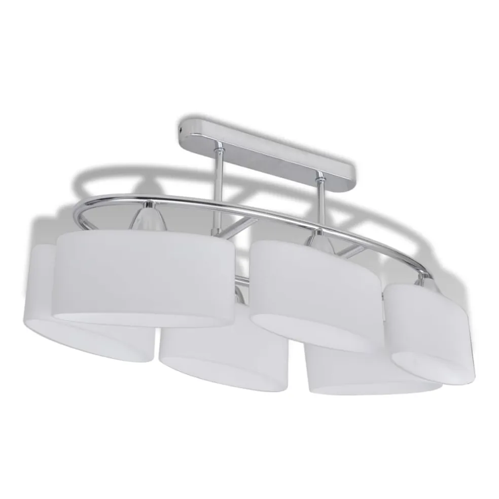 vidaXL Plafondlamp met ellipsvormige glazen kappen 4 st E14