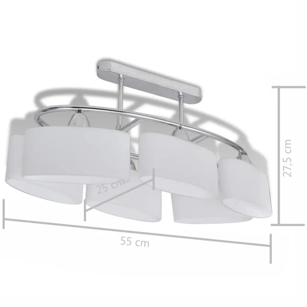 vidaXL Plafondlamp met ellipsvormige glazen kappen 4 st E14