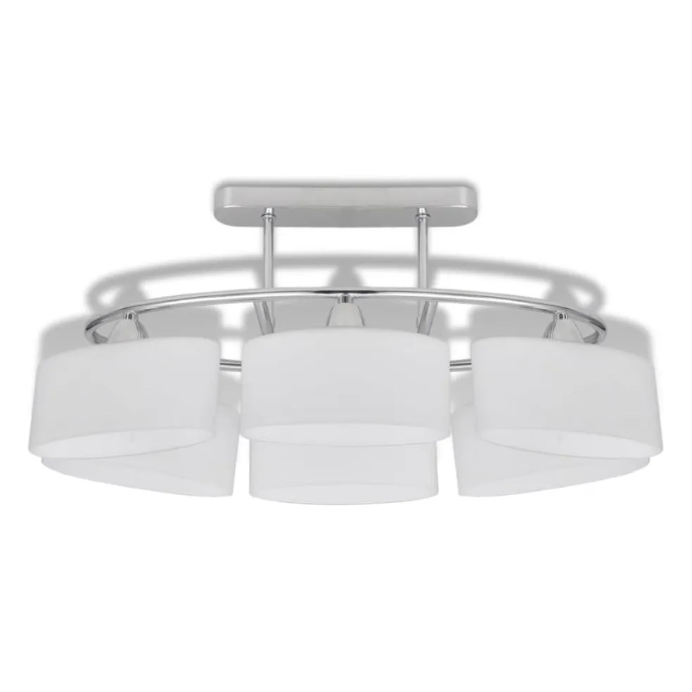 vidaXL Plafondlamp met ellipsvormige glazen kappen 4 st E14