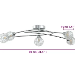 vidaXL Plafondlamp met gaasdraadkapjes 5xG9