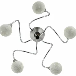 vidaXL Plafondlamp met glasbollen rond 5xG9