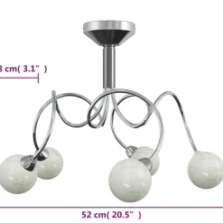 vidaXL Plafondlamp met glasbollen rond 5xG9