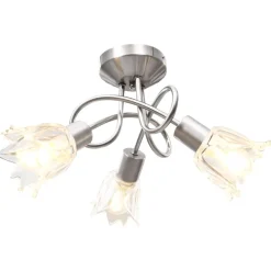 vidaXL Plafondlamp met glazen tulpvormige kappen 3xE14 transparant