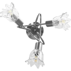 vidaXL Plafondlamp met glazen tulpvormige kappen 3xE14 transparant