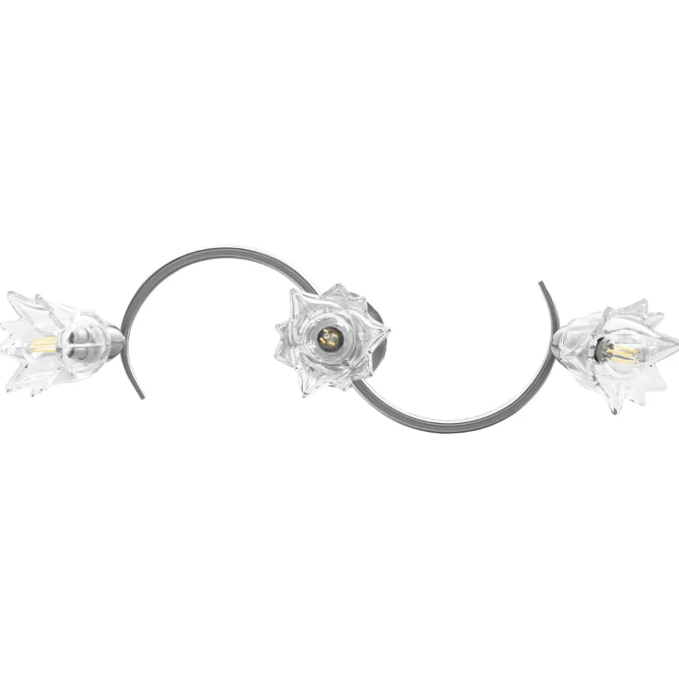 vidaXL Plafondlamp met glazen tulpvormige kappen 3xE14 transparant