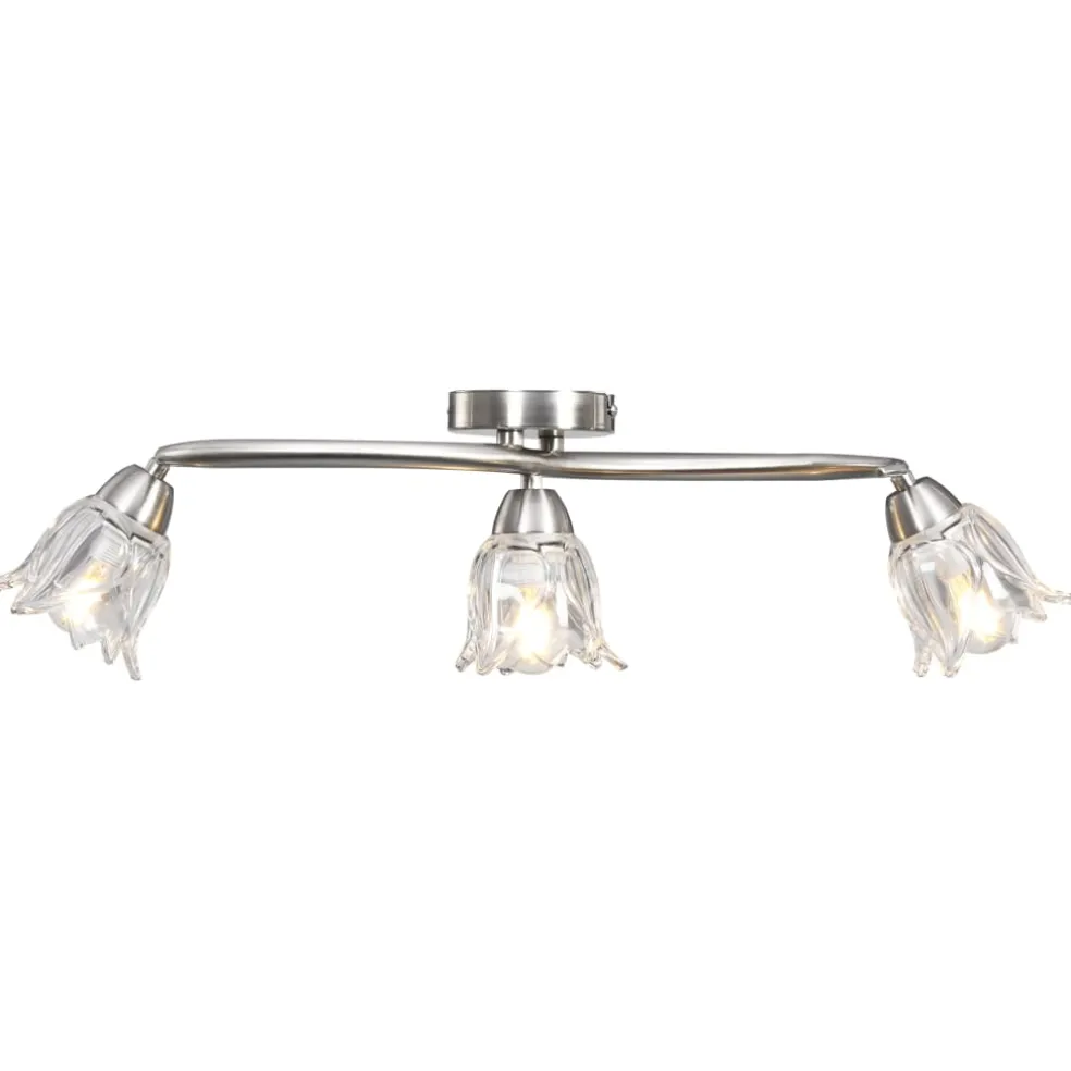 vidaXL Plafondlamp met glazen tulpvormige kappen 3xE14 transparant